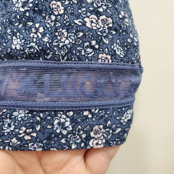 Lucky Brand Woman's Blue Floral Multi Wireless Mesh Strip Bralette Plus Size 1X - Picture 4 of 5